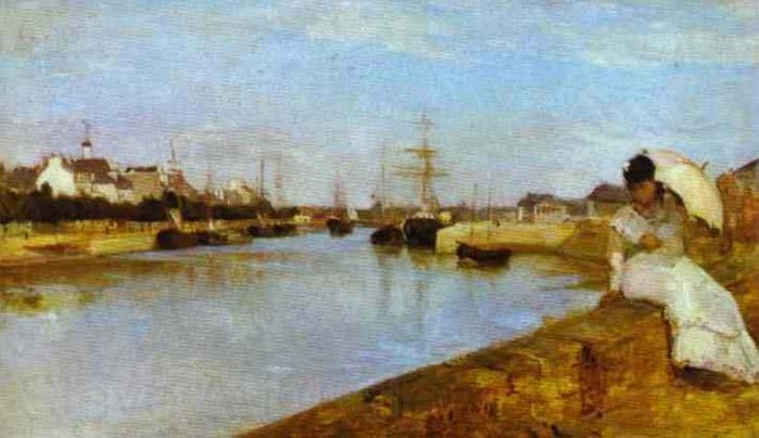 Berthe Morisot The Harbor at Lorient, National Gallery of Art, Washington Norge oil painting art